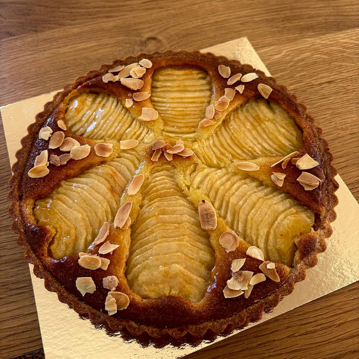 Tarte Bourdaloue poires-amandes